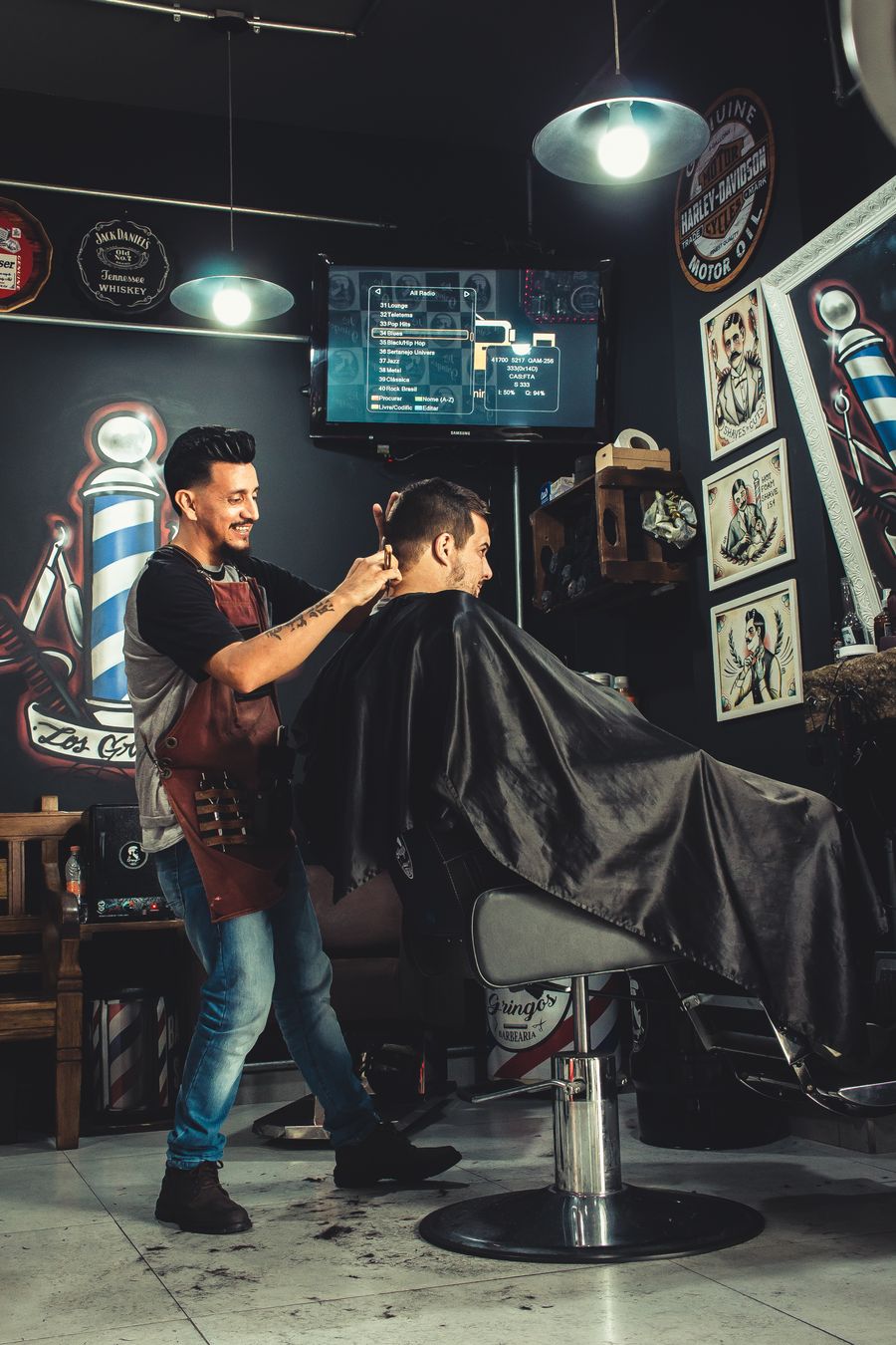 A Grainger St barber owner at work